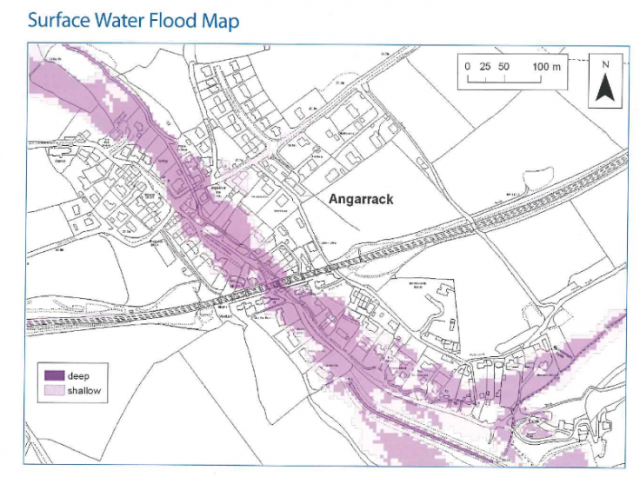Surface Water Flood Map - Angarrack Flood Plan 2018